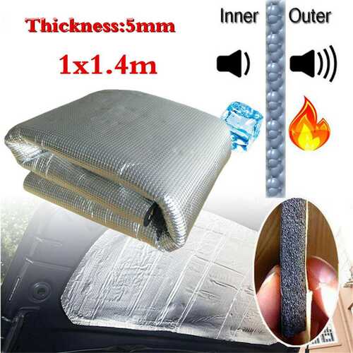 1.4mx1m Car Engine Sound Proofing Deadening Insulation Heat Pads Foam Mat 5mm