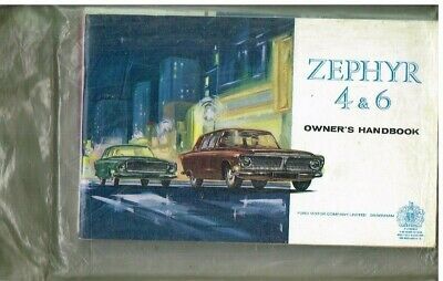 FORD ZEPHYR 4 and 6 MK3 1962- OWNERS INSTRUCTION HANDBOOK and SERVICE RECORD *NEW*