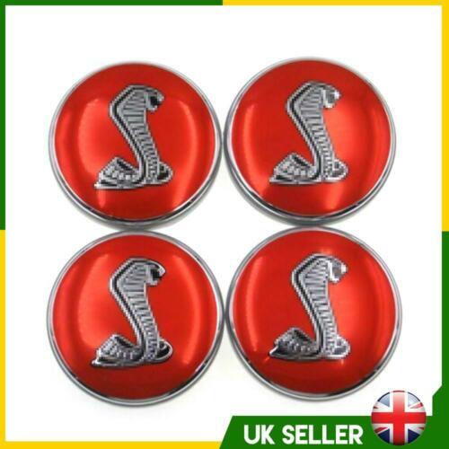 4x 54mm Ford Wheel Centre Caps Cobra Logo Badges Hubs Set Focus Fiesta Ka Kuga