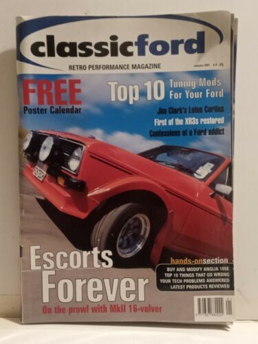 Classic Ford Magazine January 2001 Escort XR3, RS2000, Zephyr V6, Anglia 105E